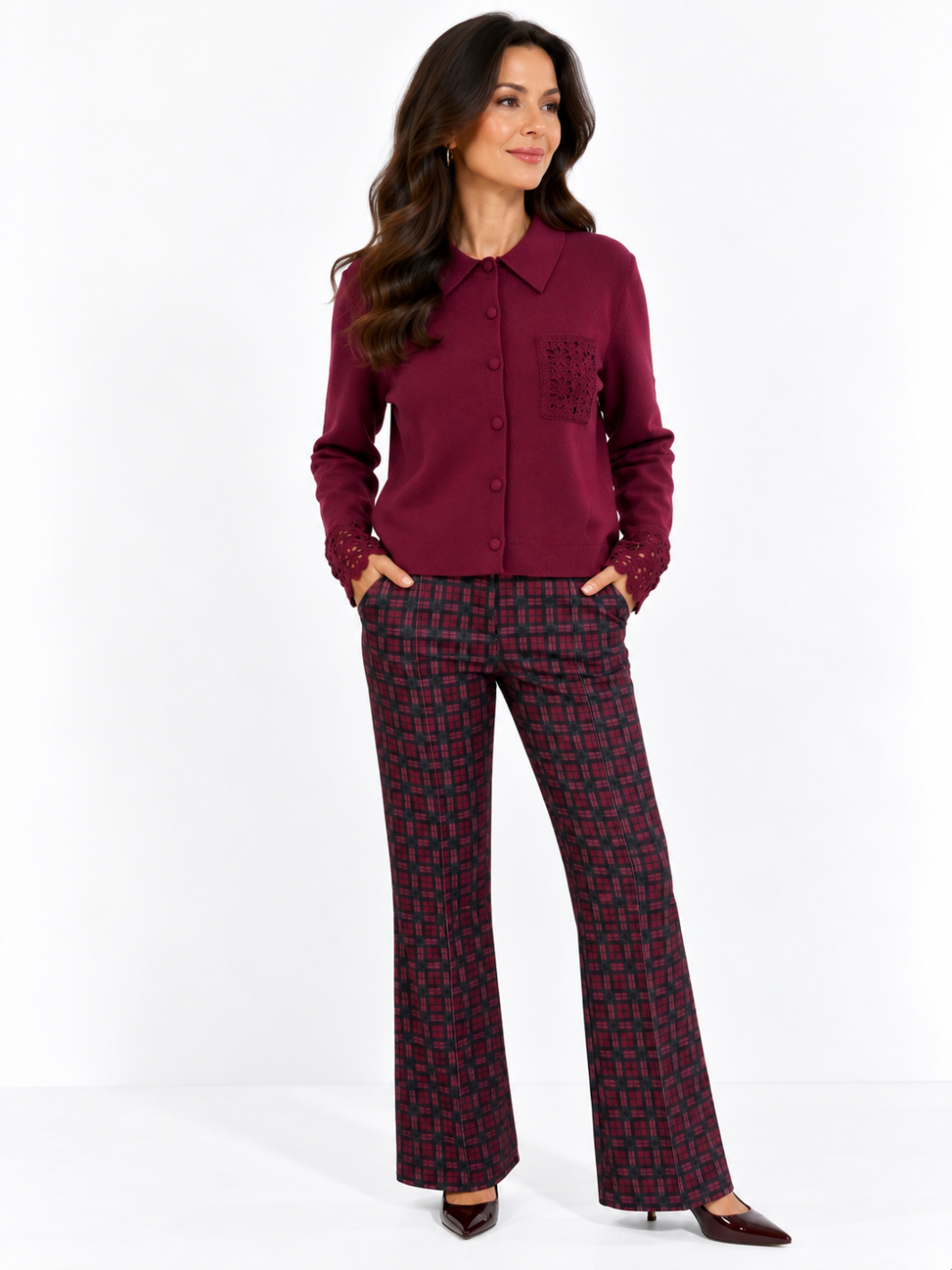 Kate & Pippa Spiro Trousers in Mulberry-Nicola Ross