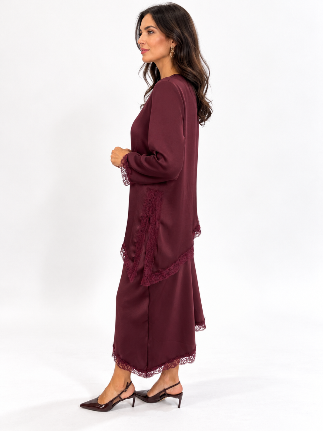 Kate & Pippa Steffi Skirt In Burgundy-Nicola Ross
