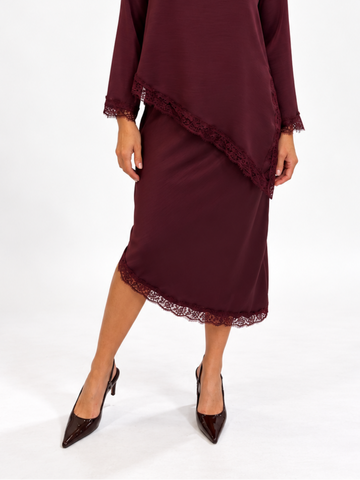 Kate & Pippa Steffi Skirt In Burgundy-Nicola Ross