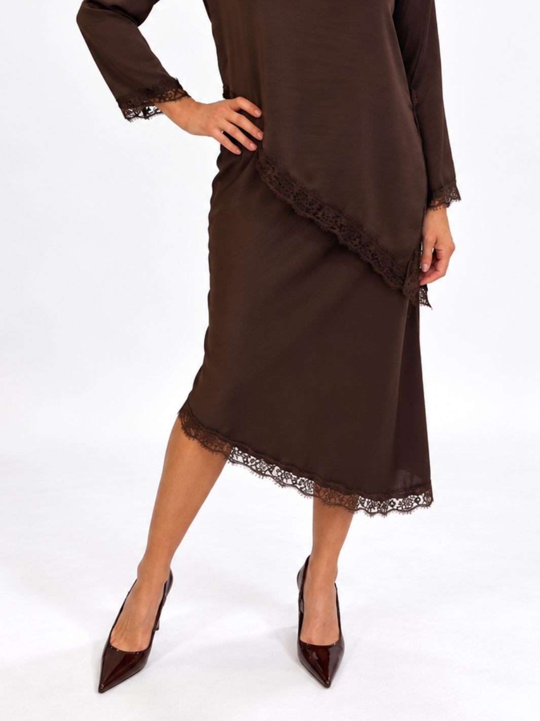 Kate & Pippa Steffi Skirt In Chocolate Brown-Nicola Ross