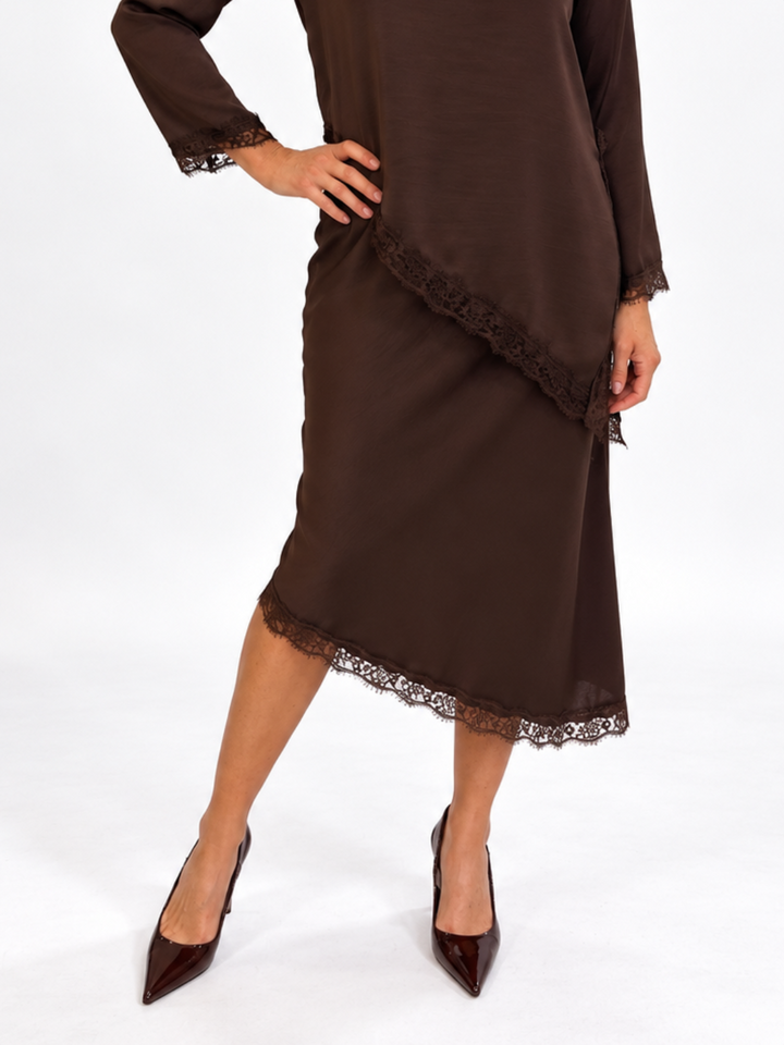 Kate & Pippa Steffi Skirt In Chocolate Brown-Nicola Ross