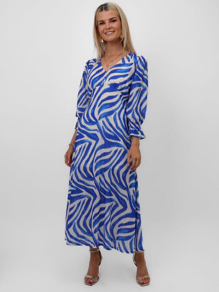 Kate & Pippa Streasa Dress In Blue-Nicola Ross