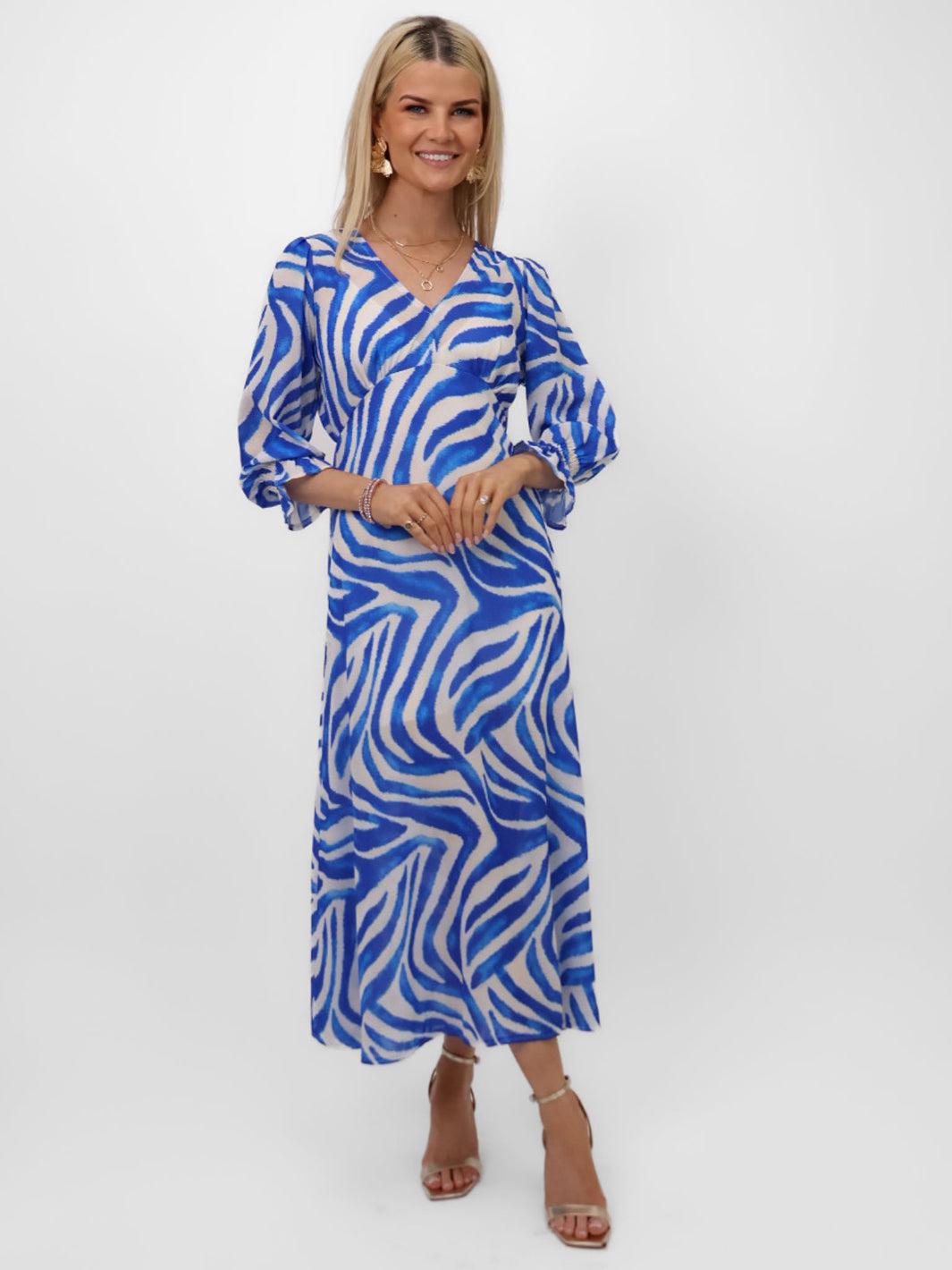 Kate & Pippa Streasa Dress In Blue-Nicola Ross