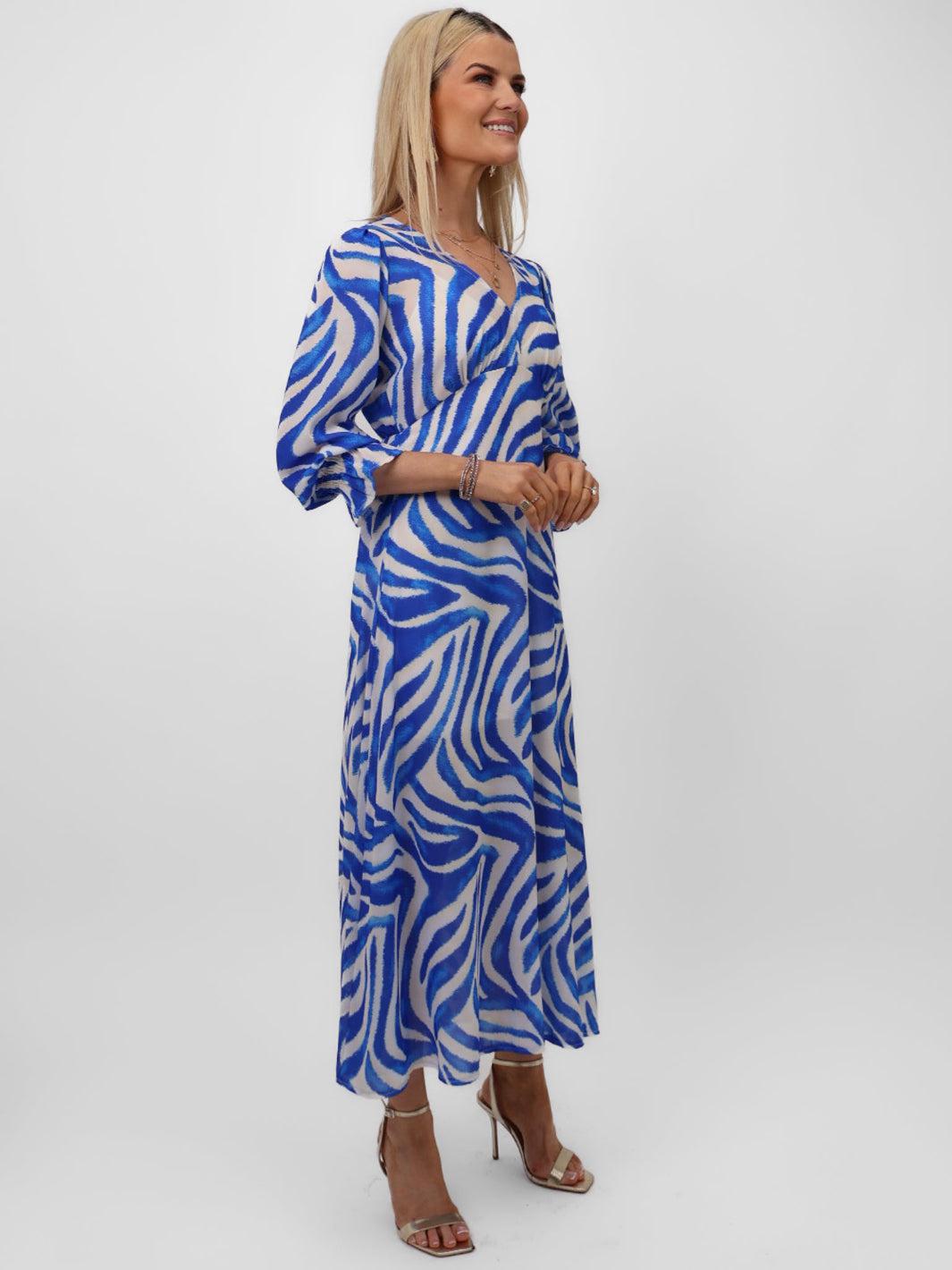 Kate & Pippa Streasa Dress In Blue-Nicola Ross