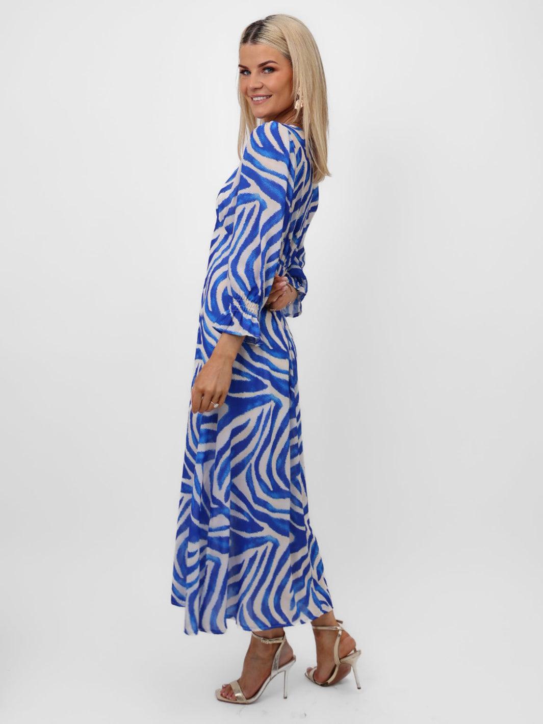 Kate & Pippa Streasa Dress In Blue-Nicola Ross
