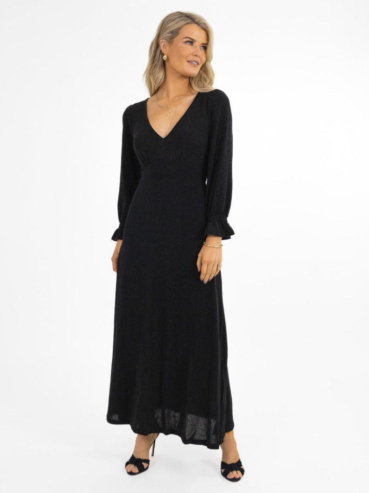 Kate & Pippa Streasa Lurex Dress In Black Sparkle-Nicola Ross
