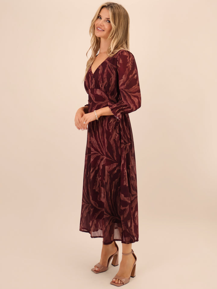 Kate & Pippa Streasa Midi Dress In Plum-Nicola Ross