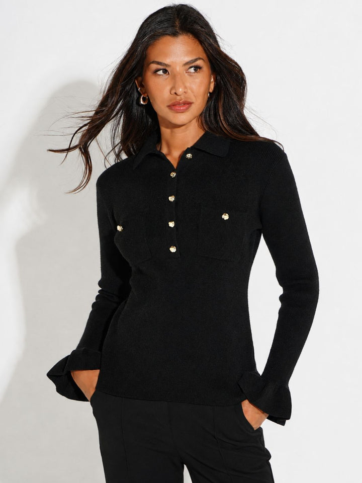 Kate & Pippa Sutton Knit Top In Black-Nicola Ross