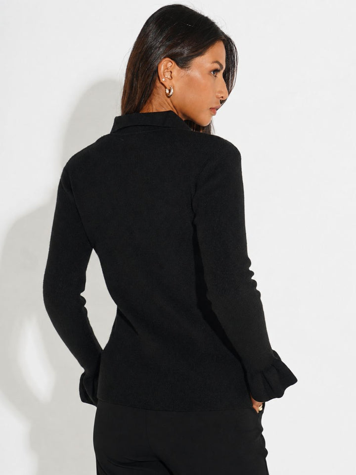 Kate & Pippa Sutton Knit Top In Black-Nicola Ross