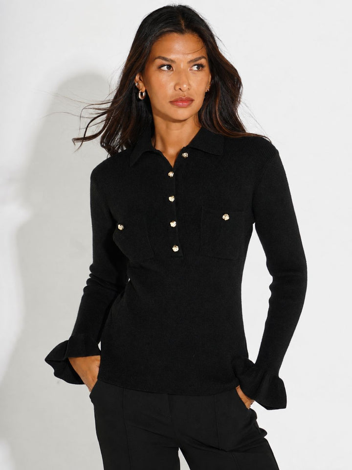 Kate & Pippa Sutton Knit Top In Black-Nicola Ross