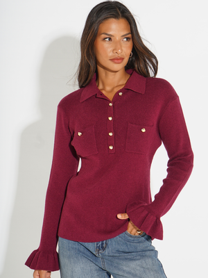 Kate & Pippa Sutton Knit Top In Plum-Nicola Ross