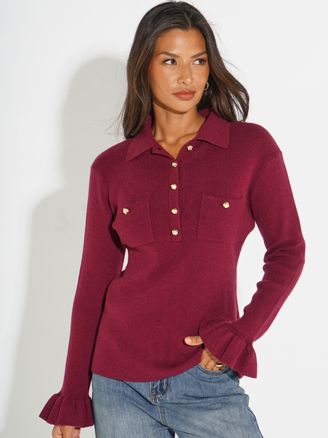 Kate & Pippa Sutton Knit Top In Plum-Nicola Ross
