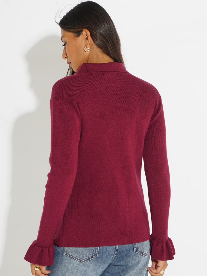 Kate & Pippa Sutton Knit Top In Plum-Nicola Ross
