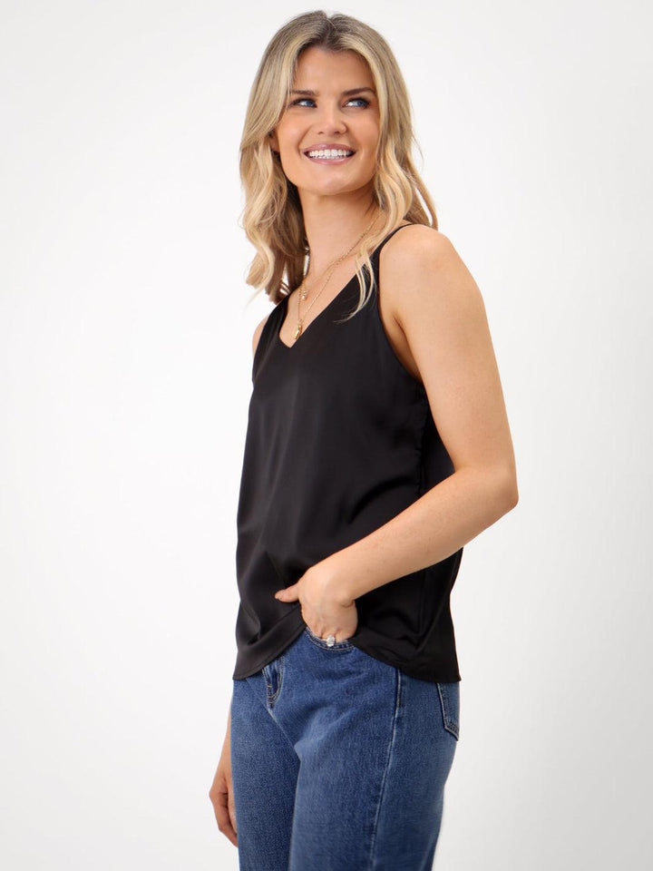 Kate & Pippa Sylvie Cami In Black-Nicola Ross
