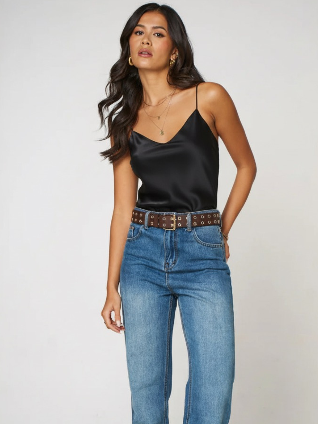 Kate & Pippa Sylvie Cami In Black-Nicola Ross