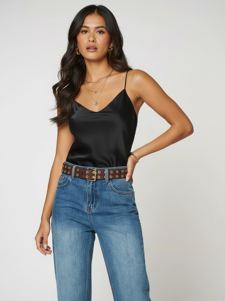 Kate & Pippa Sylvie Cami In Black-Nicola Ross