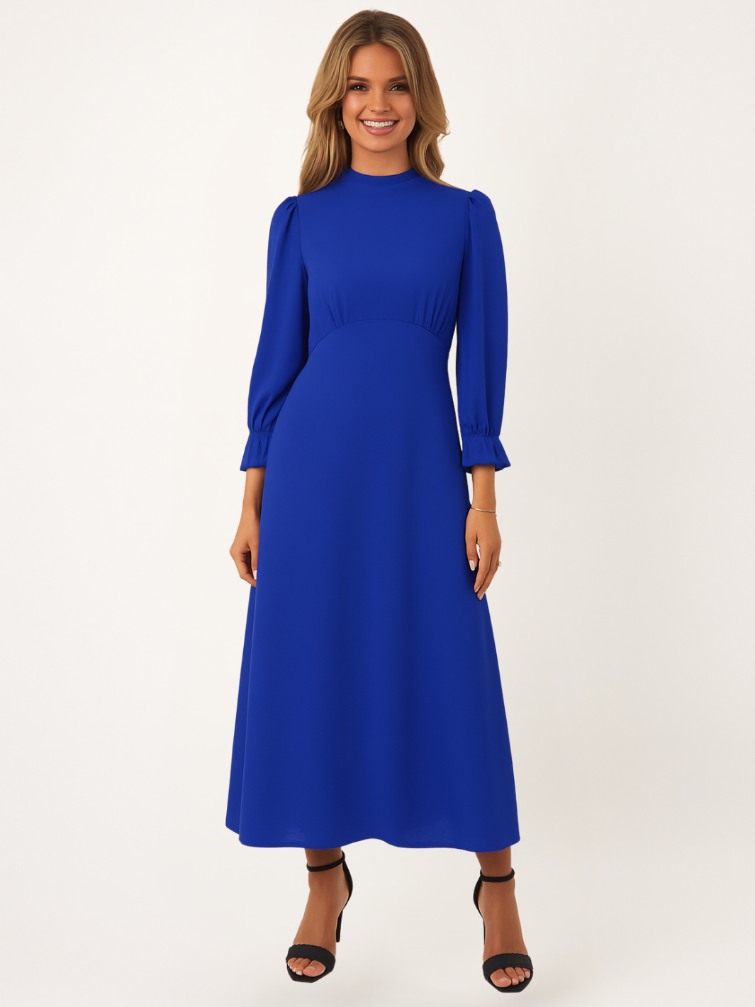 Kate & Pippa Tilly Midi Dress In Blue-Nicola Ross