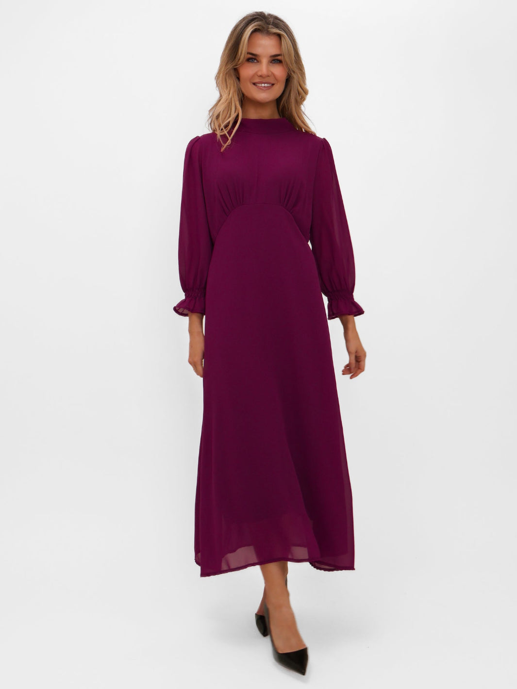 Kate & Pippa Tilly Midi Dress In Plum-Nicola Ross