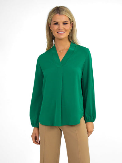Kate & Pippa Torino Blouse In Green-Nicola Ross