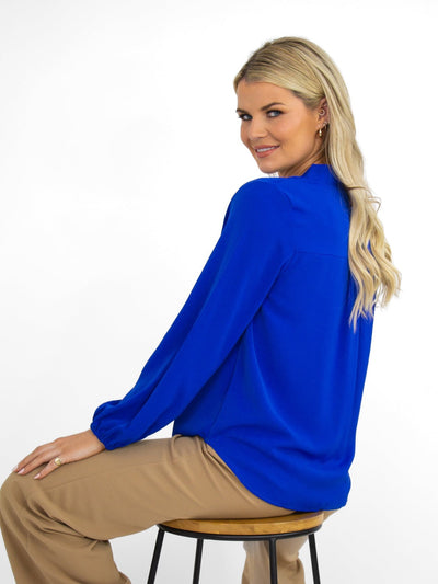 Kate & Pippa Torino Blouse In Royal Blue-Nicola Ross