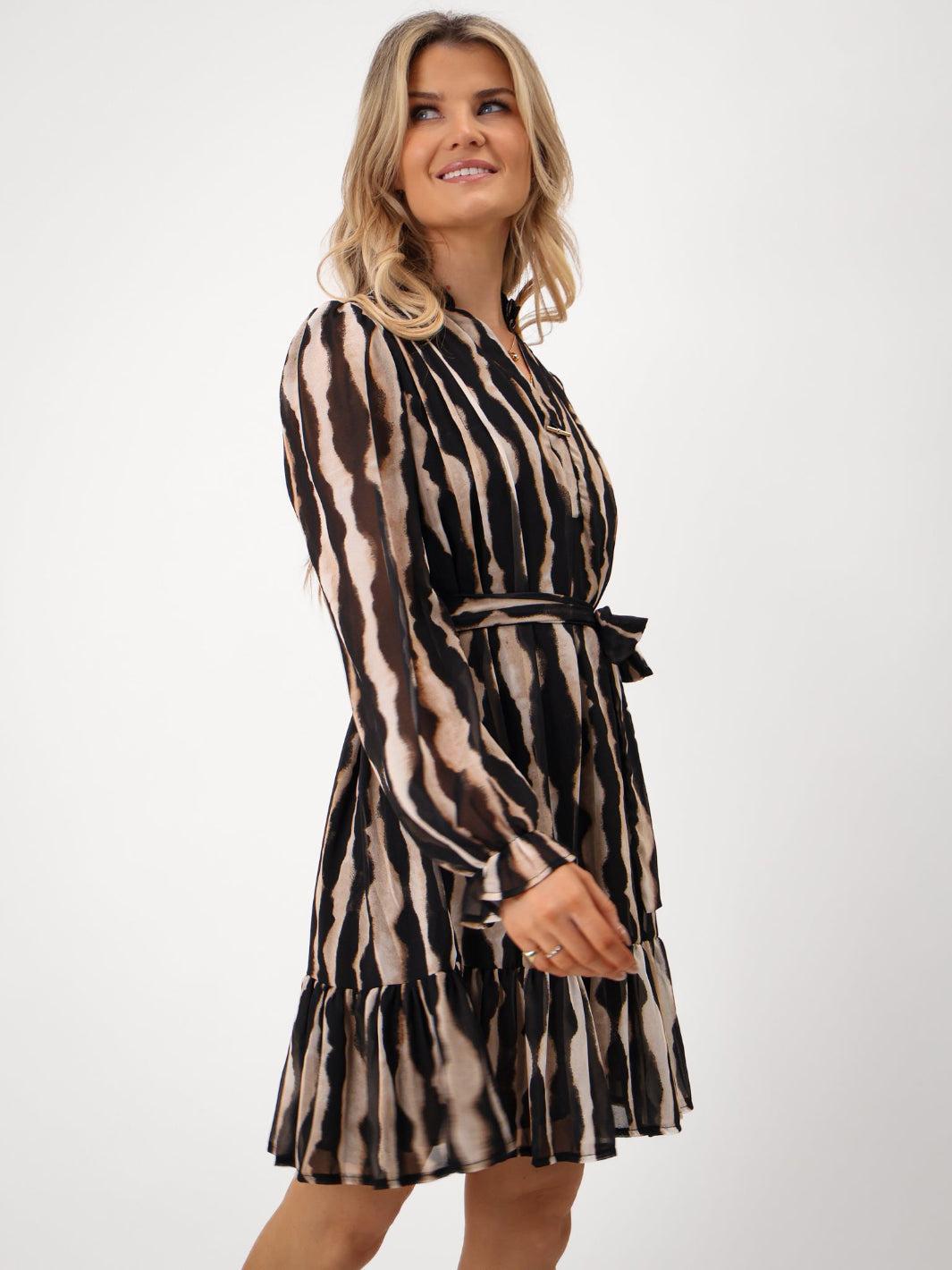 Kate & Pippa Venus Mini Dress In Beige Print-Nicola Ross