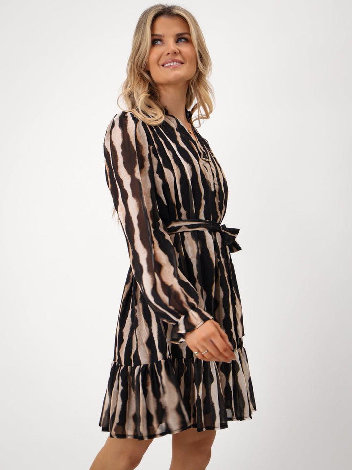 Kate & Pippa Venus Mini Dress In Beige Print-Nicola Ross
