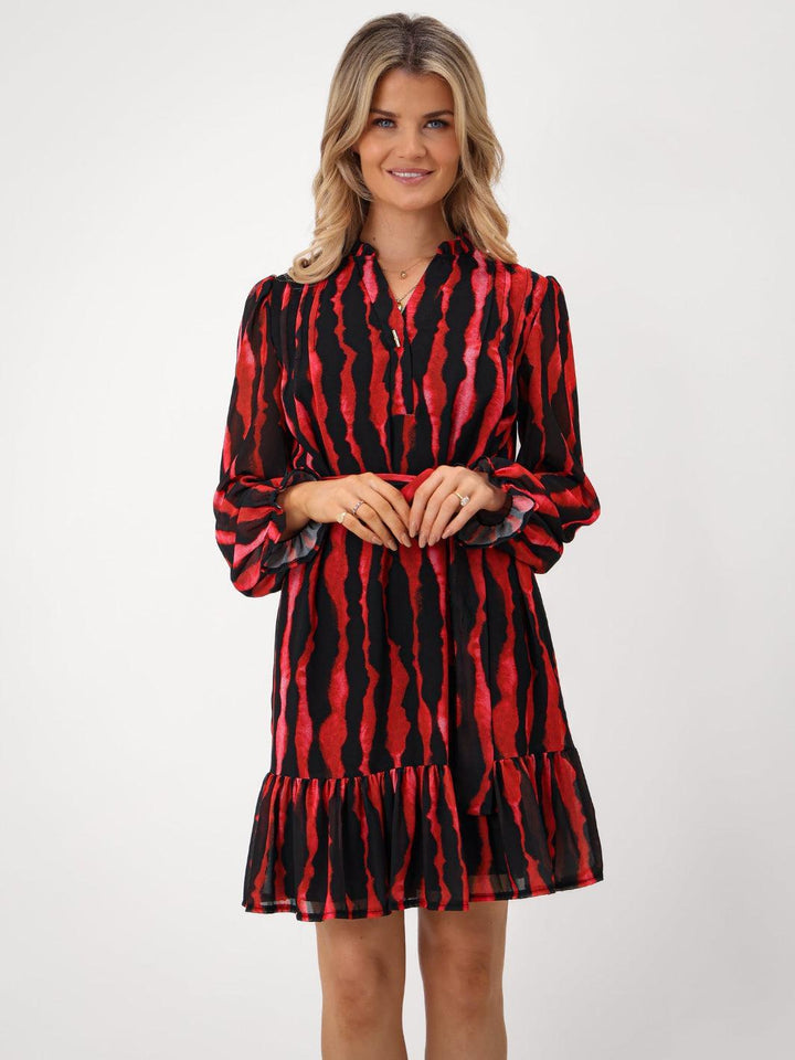 Kate & Pippa Venus Mini Dress In Red Print-Nicola Ross