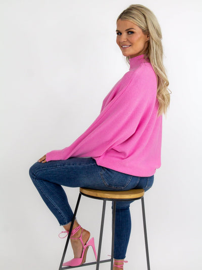 Kate & Pippa Verona Knit Jumper In Candy Pink-Nicola Ross
