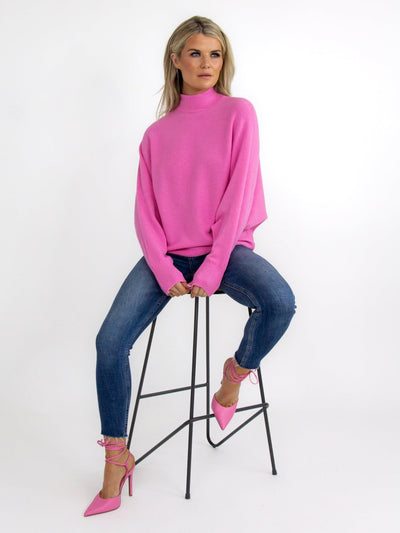 Kate & Pippa Verona Knit Jumper In Candy Pink-Nicola Ross