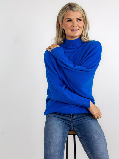 Kate & Pippa Verona Knit Jumper In Cobalt Blue-Nicola Ross