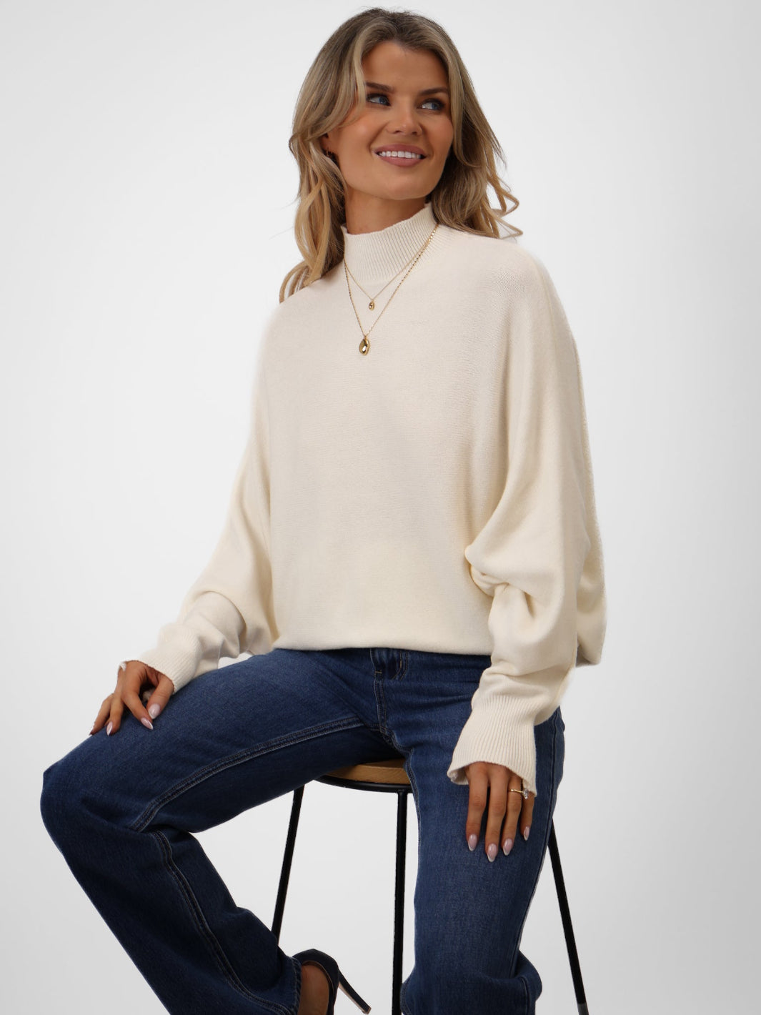 Kate & Pippa Verona Knit Jumper In Cream-Nicola Ross