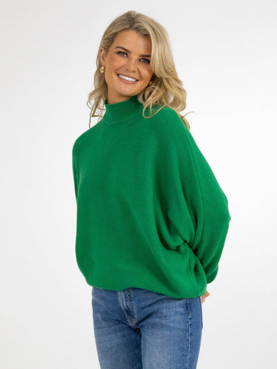 Kate & Pippa Verona Knit Jumper In Forest Green-Nicola Ross