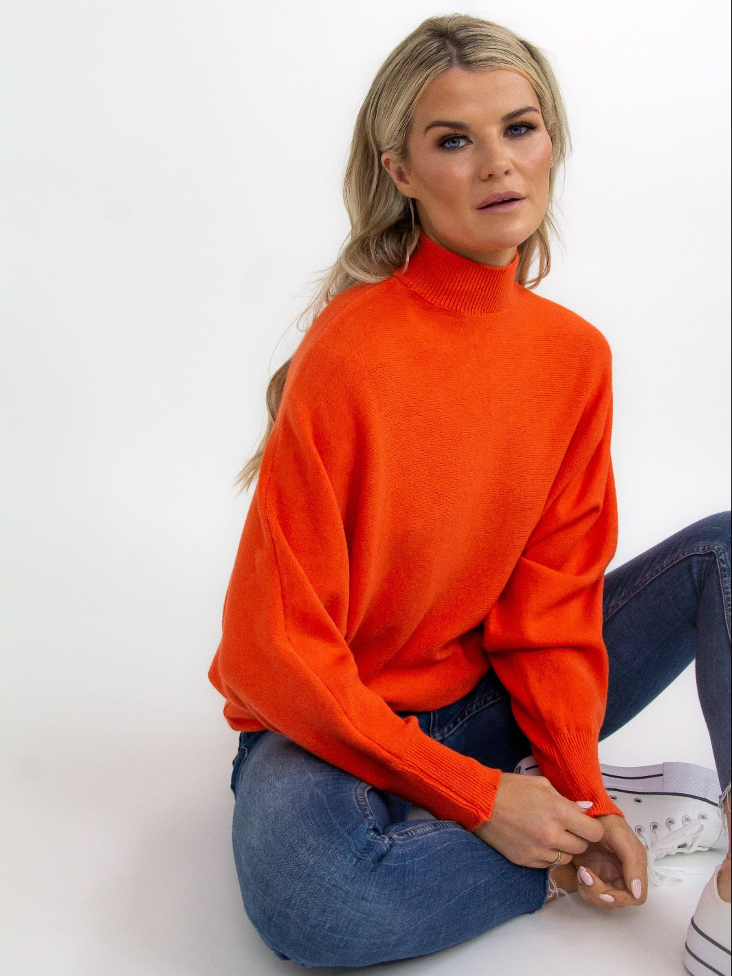 Kate & Pippa Verona Knit Jumper In Orange-Nicola Ross