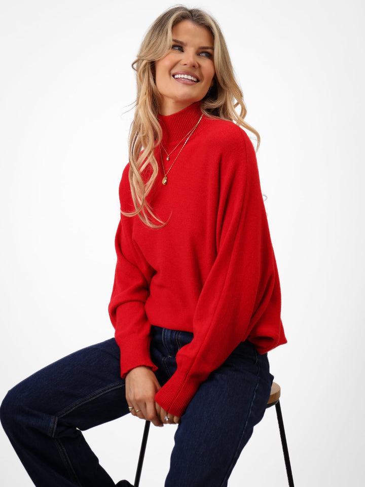 Kate & Pippa Verona Knit Jumper In Red-Nicola Ross