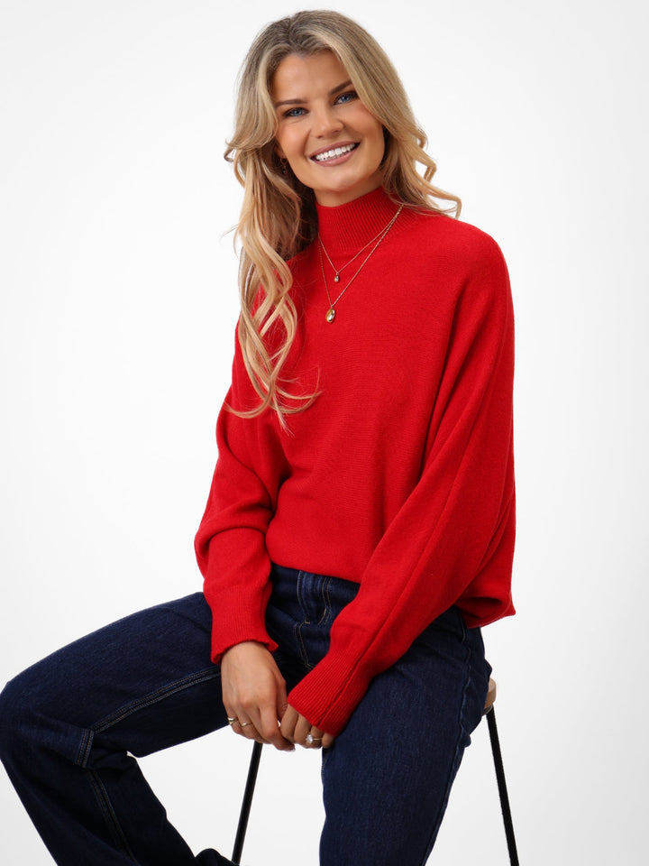 Kate & Pippa Verona Knit Jumper In Red-Nicola Ross