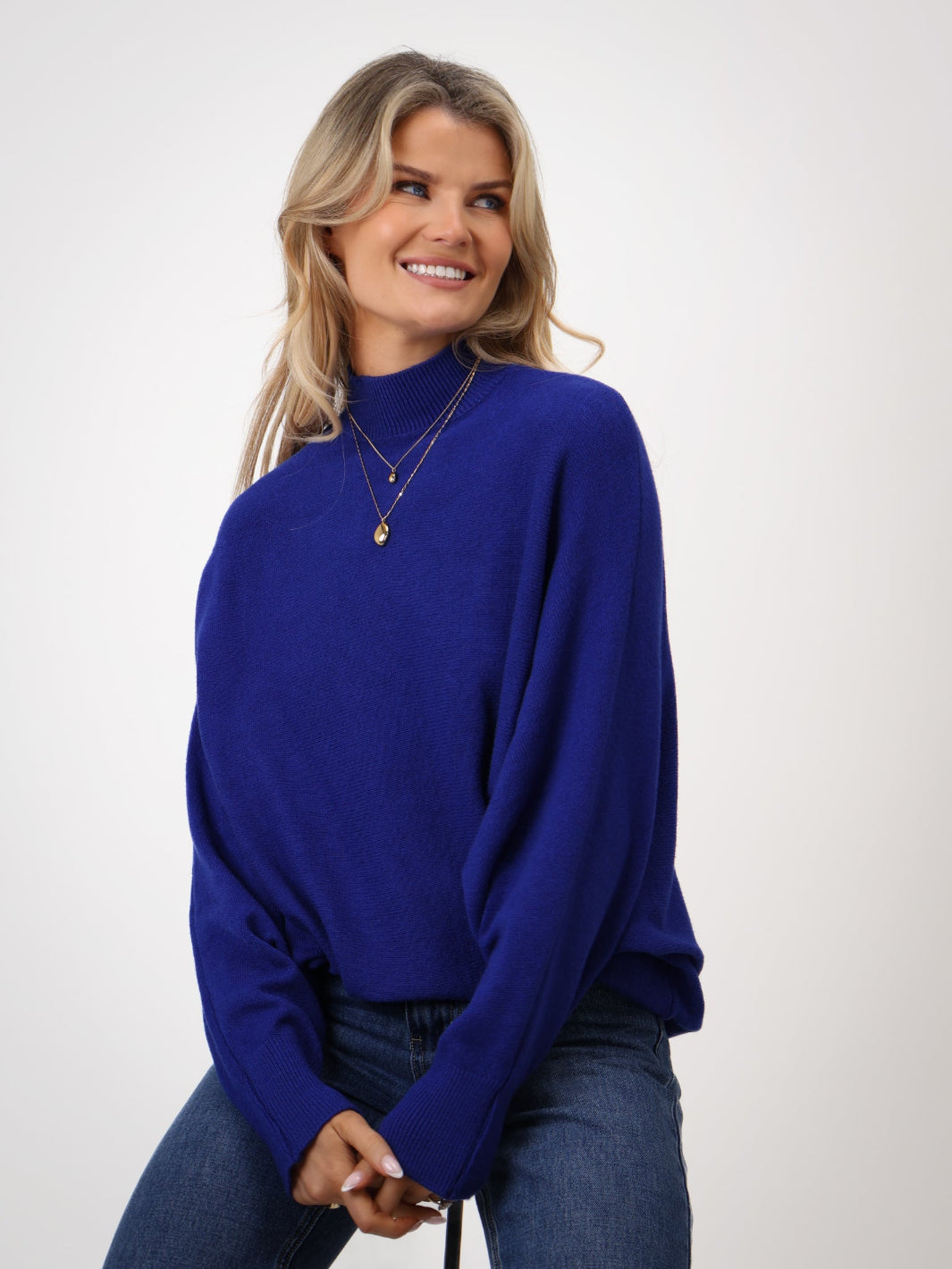 Kate & Pippa Verona Knit Jumper In Royal Blue-Nicola Ross