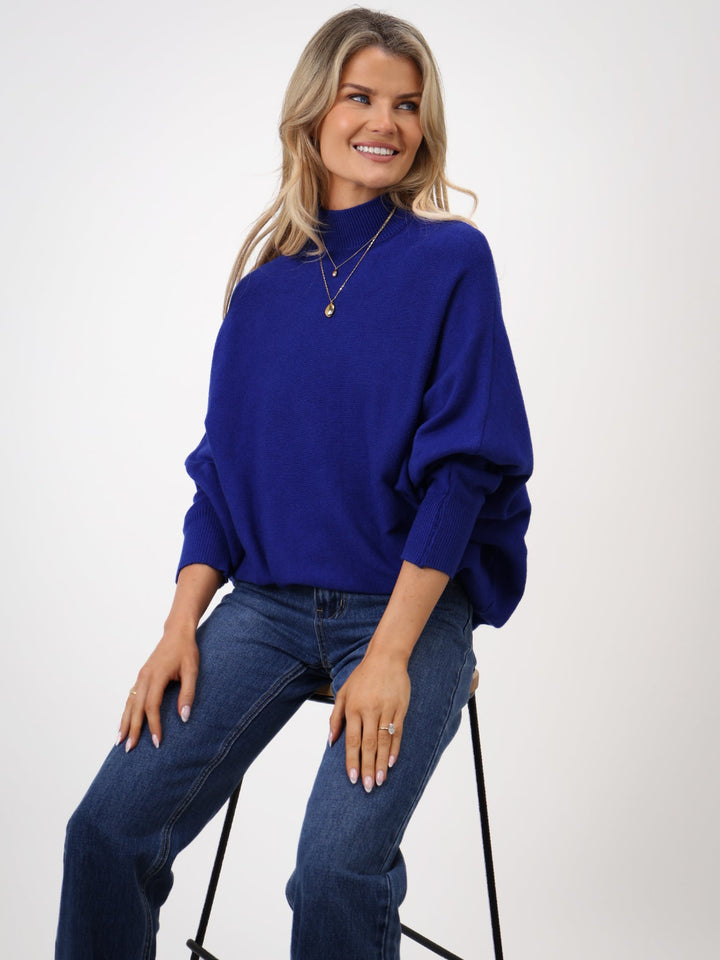 Kate & Pippa Verona Knit Jumper In Royal Blue-Nicola Ross