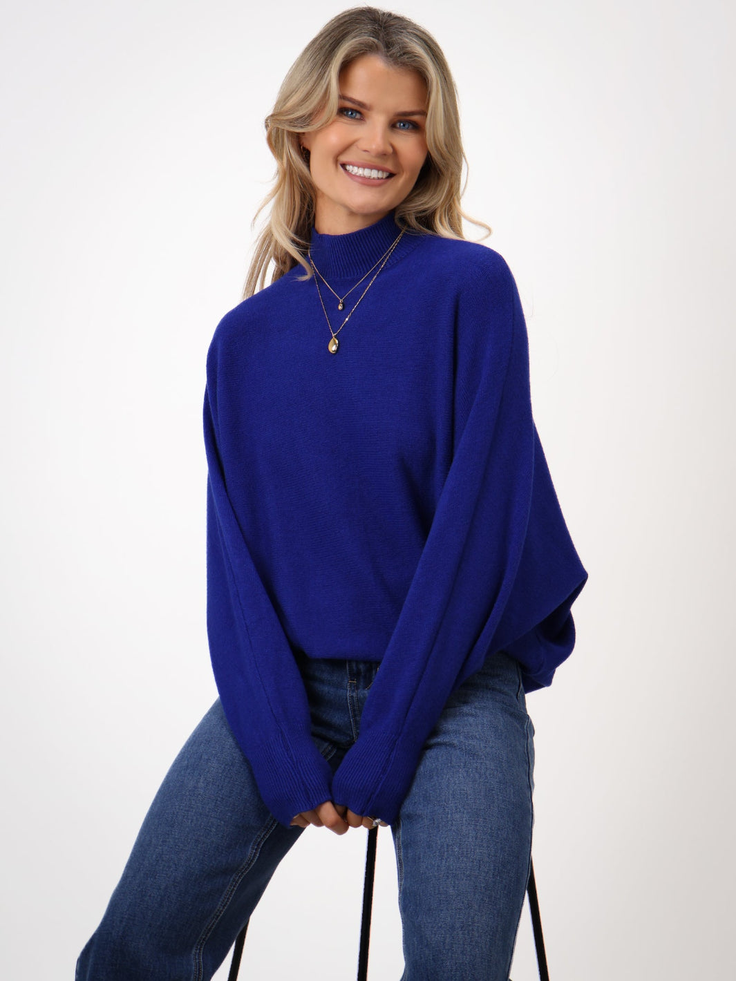 Kate & Pippa Verona Knit Jumper In Royal Blue-Nicola Ross
