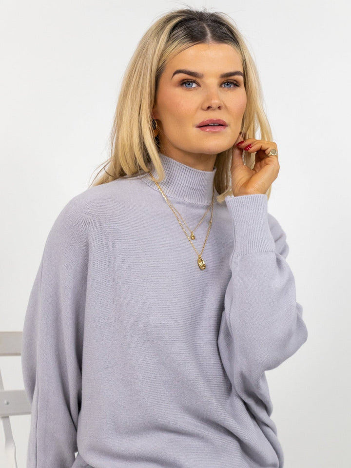 Kate & Pippa Verona Knit Jumper In Silver-Nicola Ross
