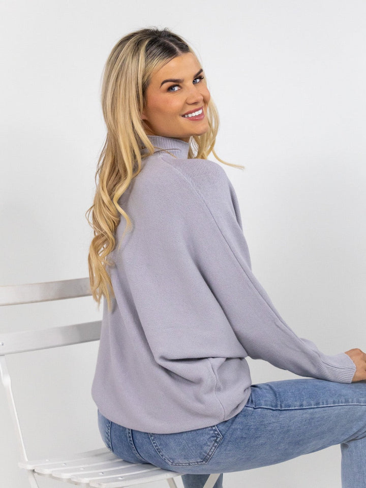 Kate & Pippa Verona Knit Jumper In Silver-Nicola Ross