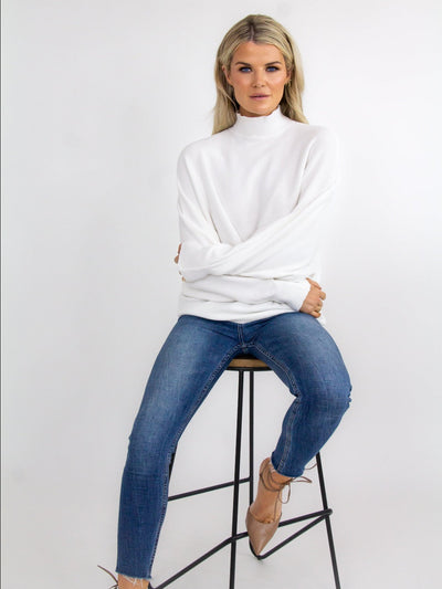 Kate & Pippa Verona Knit Jumper In White-Nicola Ross
