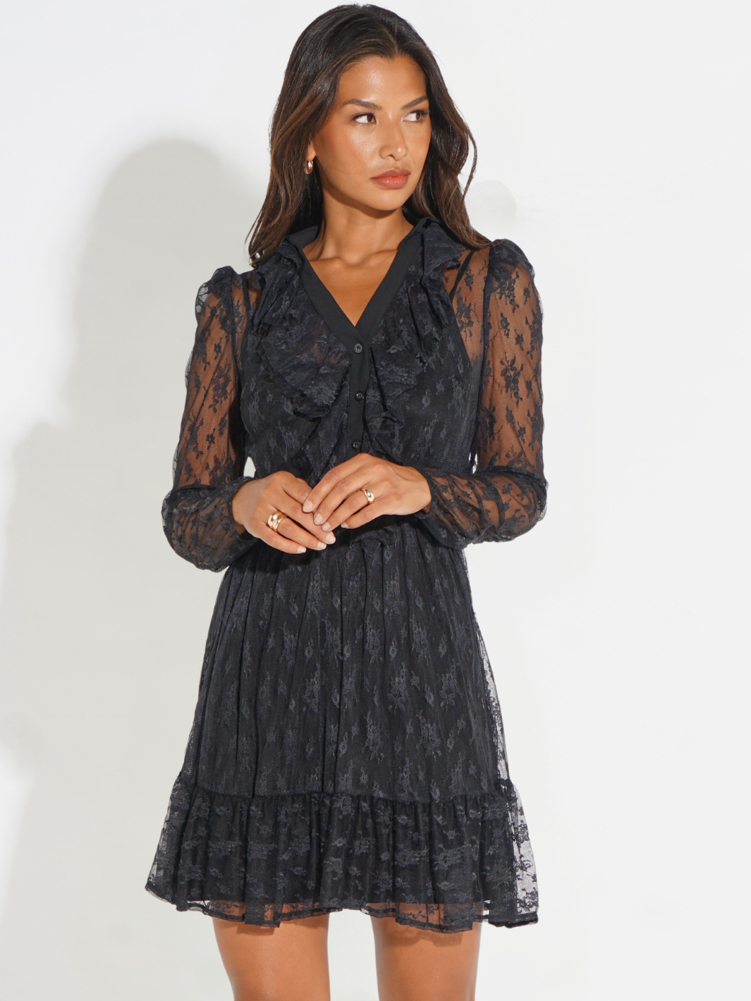 Kate & Pippa Vicky Mini Dress In Black-Nicola Ross