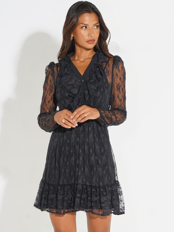Kate & Pippa Vicky Mini Dress In Black-Nicola Ross