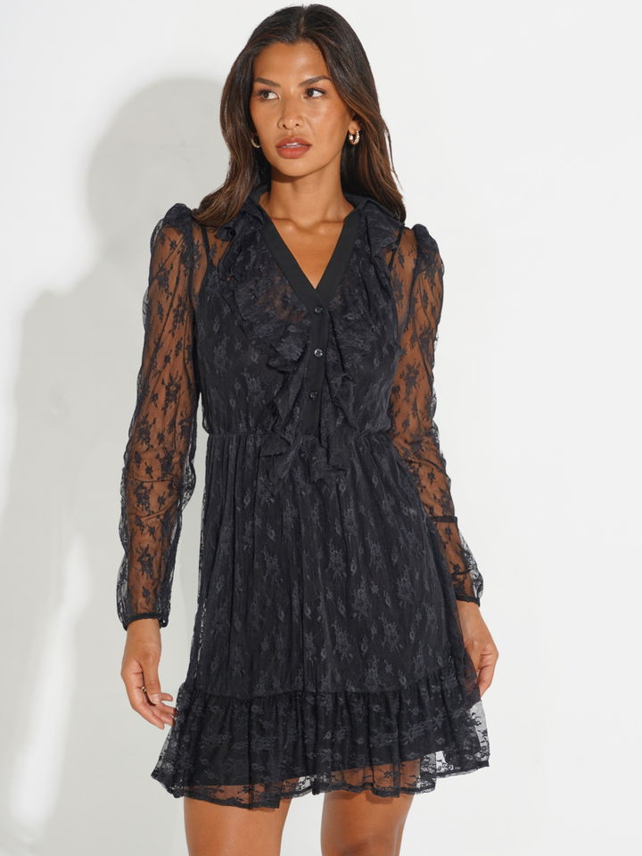 Kate & Pippa Vicky Mini Dress In Black-Nicola Ross
