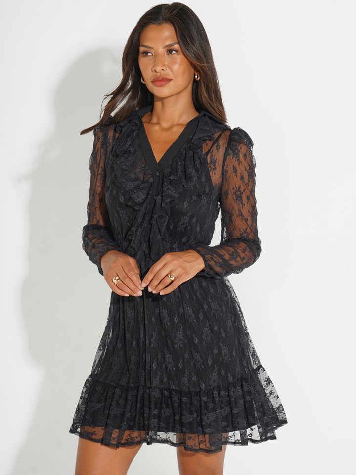 Kate & Pippa Vicky Mini Dress In Black-Nicola Ross