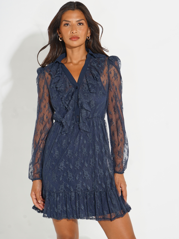 Kate & Pippa Vicky Mini Dress In Navy-Nicola Ross