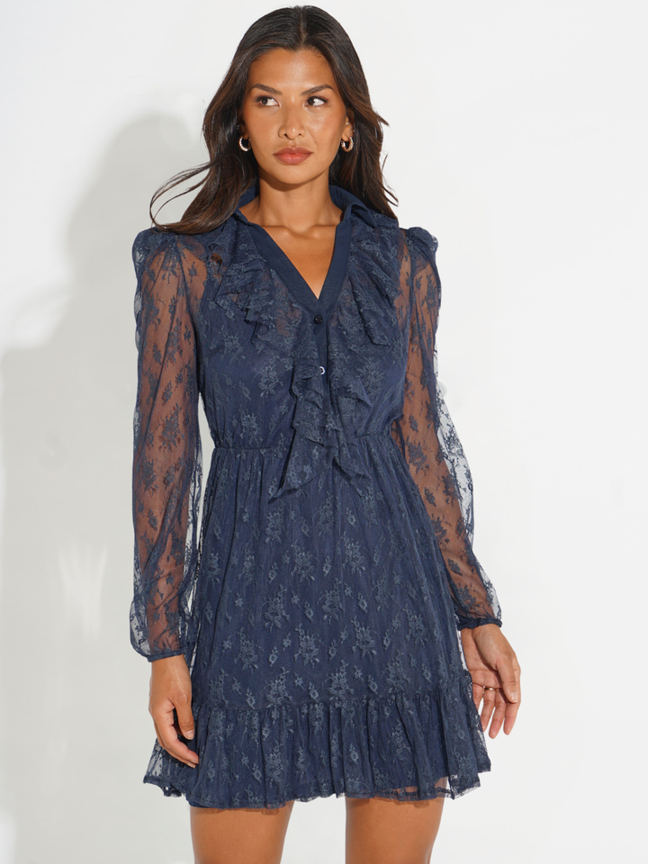 Kate & Pippa Vicky Mini Dress In Navy-Nicola Ross