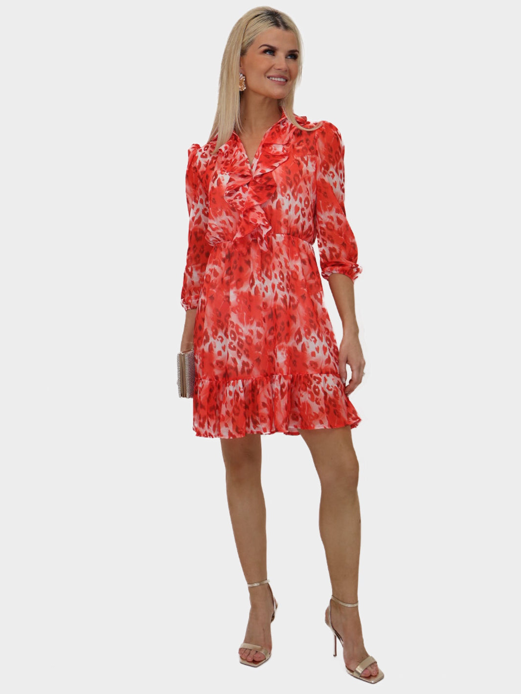 Kate & Pippa Vicky Mini Dress In Orange Print-Nicola Ross