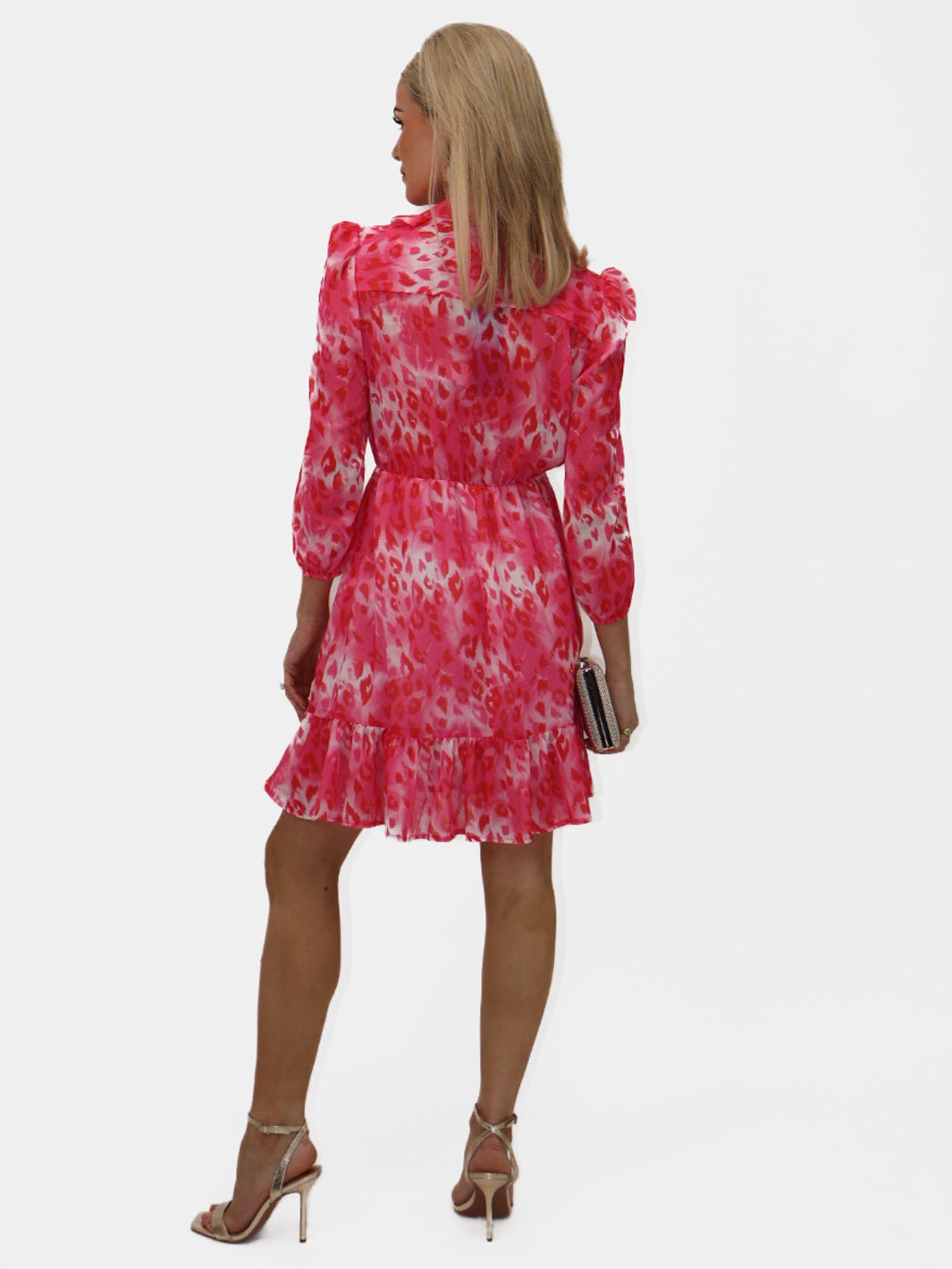 Kate & Pippa Vicky Mini Dress In Pink Print-Nicola Ross