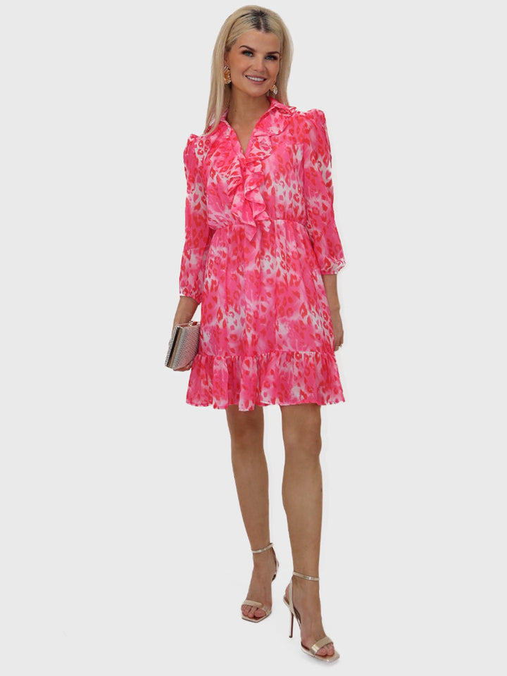 Kate & Pippa Vicky Mini Dress In Pink Print-Nicola Ross